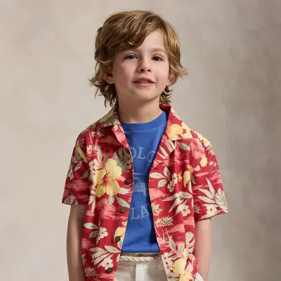 Ralph Lauren Kids' Tropical-floral-print Camp Shirt In Hibiscus Paradise In Multi