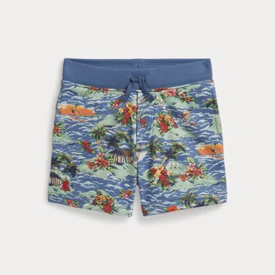 Ralph Lauren Kids' Tropical-print French Terry Short In Rl Surf Club In Blue