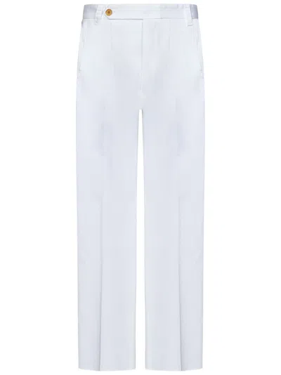 Polo Ralph Lauren Straight-cut Cotton Twill Trousers In White