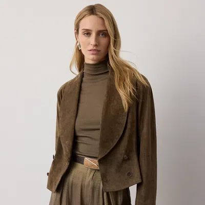 Ralph Lauren Trudie Calf-suede Jacket In Portobello