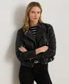 Ralph Lauren Tumbled-leather Jacket In Black