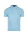 RALPH LAUREN TURQUOISE AND PINK SLIM-FIT PIQUET POLO SHIRT