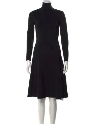 Pre-owned Ralph Lauren Turtleneck Knee-length Dress In Black