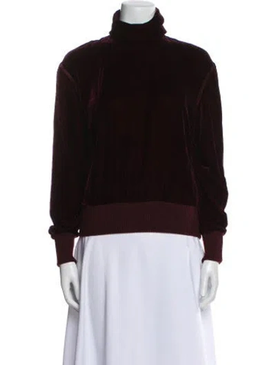 Pre-owned Ralph Lauren Turtleneck Long Sleeve Sweatshirt In Burgundy