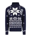 Polo Ralph Lauren Knitted Pattern Crewneck Sweater With Ribbed Finish In Black