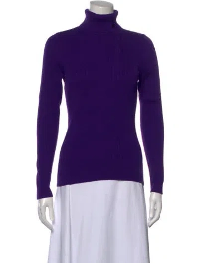 Pre-owned Ralph Lauren Turtleneck Sweater In Purple