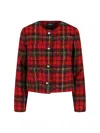 Ralph Lauren Plaid-pattern Button Tweed Jacket In Multi