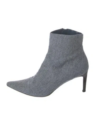 Pre-owned Ralph Lauren Tweed Pattern Boots In Blue