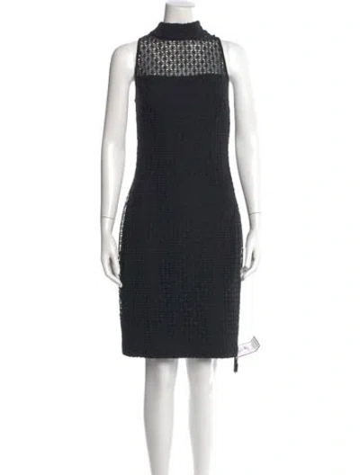 Pre-owned Ralph Lauren Tweed Pattern Knee-length Dress W/ Tags In Black