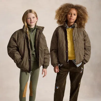 Ralph Lauren Tweed-print Down Jacket In Printed Tweed