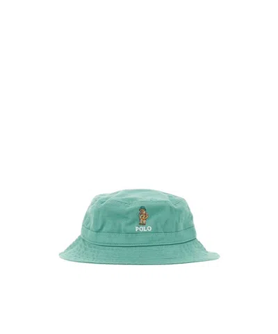 Ralph Lauren Polo Bear Embroidery Bucket Hat Kids In Green