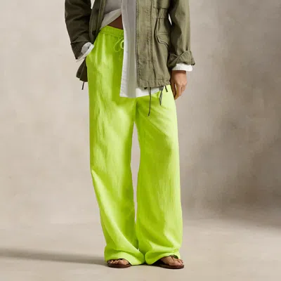 Polo Ralph Lauren Twill Drawstring Wide-leg Pant In Peridot Green