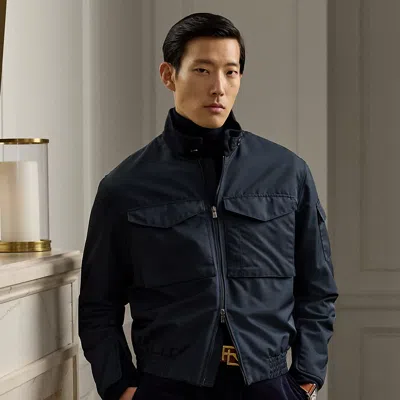 Ralph Lauren Twill Flight Jacket In Blue