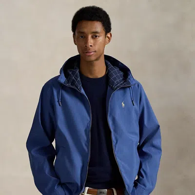 Ralph Lauren Twill Hooded Jacket In Blue