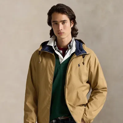 Ralph Lauren Twill Hooded Jacket In Brown