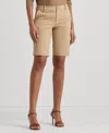 Ralph Lauren Twill Stretch Bermuda Shorts In Birch Tan