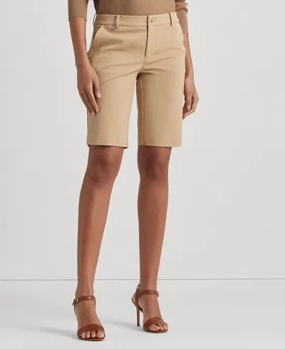 Ralph Lauren Twill Stretch Bermuda Shorts In Birch Tan