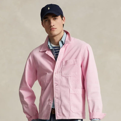 Ralph Lauren Twill Utility Jacket In Carmel Pink