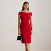 Ralph Lauren Twist-front Crepe Cocktail Dress In Red