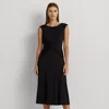 Ralph Lauren Twist-front Jersey Dress In Black