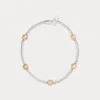 Ralph Lauren Two-tone Beaded Station Bracelet In White