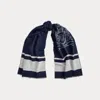 Ralph Lauren Two-tone Crest Jacquard Wrap Scarf In Multi