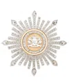 Ralph Lauren Two-tone Crystal Crest Burst Pin In Gold