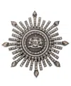 Ralph Lauren Two-tone Crystal Crest Burst Pin In Silver