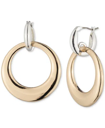 Ralph Lauren Two-tone Doorknocker Earrings In Gold