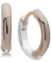 Ralph Lauren Two-tone Huggie Small Hoop Earrings S In Gold