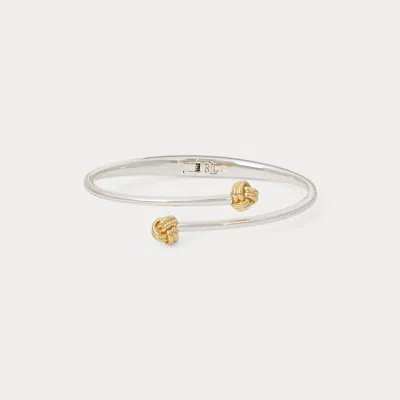 Ralph Lauren Two-tone Knot Hinge Bangle In Multi