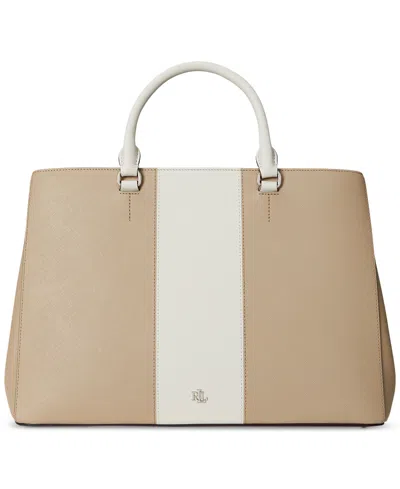 Ralph Lauren Two-tone Leather Large Hanna Satchel