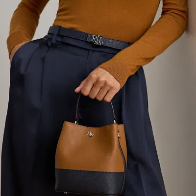 Ralph Lauren Two-tone Leather Small Reese Bucket Bag