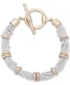 Ralph Lauren Two-tone Multi-row Toggle Bracelet In Gold