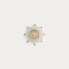 Ralph Lauren Two-tone Crystal Crest Burst Pin In Gold