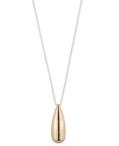 Ralph Lauren Two-tone Pear-shape 36" Adjustable Pendant Necklace In Gold