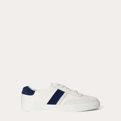 Ralph Lauren Two-tone Braylee Leather Suede Sneakers In Burgundy