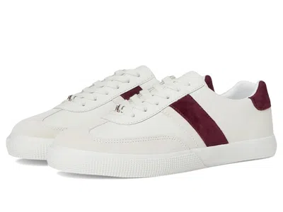 Ralph Lauren Two-tone Braylee Leather Suede Sneakers In Multi