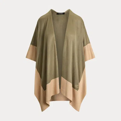 Ralph Lauren Two-tone Ruana In Light Agave/ginger Tan In Multi