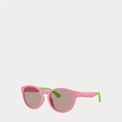 Ralph Lauren Kids' Two-toned-temple Round Sunglasses In Shiny Pink