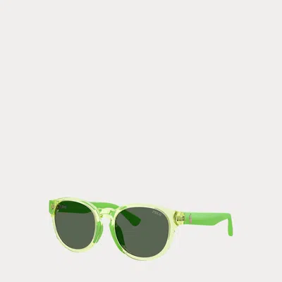 Ralph Lauren Kids' Two-toned-temple Round Sunglasses In Shiny Transparent Green