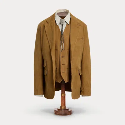 Ralph Lauren Unconstructed Suede Western Sport Coat In Vintage Tan In Brown