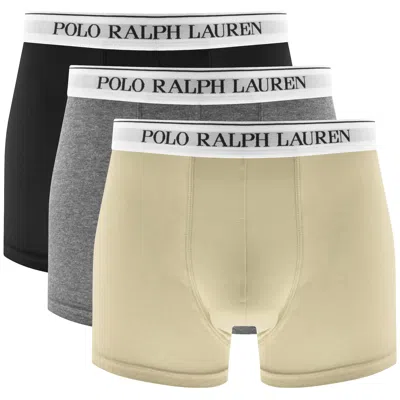 Ralph Lauren Underwear 3 Pack Trunks In Black