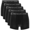 Polo Ralph Lauren Ralph Lauren Underwear 5 Pack Boxer Trunks Black In Black