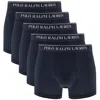 Ralph Lauren Underwear 5 Pack Trunks Navy In Black