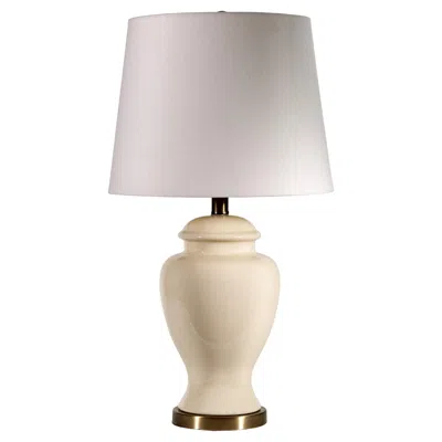Pre-owned Ralph Lauren Urn Table Lamp, White Craquelure Glaze In Style Of
