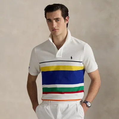 Ralph Lauren Us Open Classic Fit Mesh Polo Shirt In White