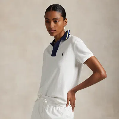 Ralph Lauren Us Open Classic Fit Piqué Polo Shirt In White