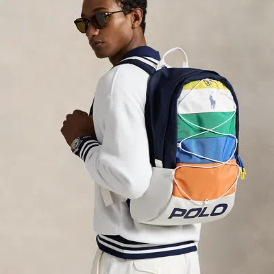 Ralph Lauren Us Open Color-blocked Backpack In Multi