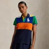 Ralph Lauren Us Open Color-blocked Piqué Polo Shirt In Multi